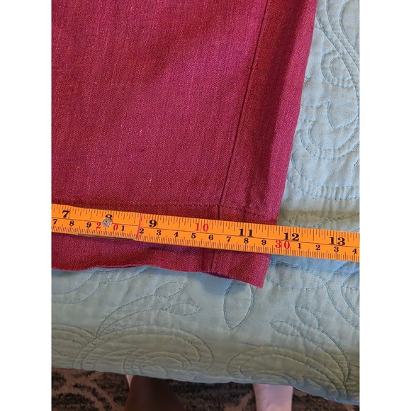 Athleta Size 24 Red Retreat Wide Leg 100% Linen Elastic Waist Drawstring Pants - Picture 14 of 14